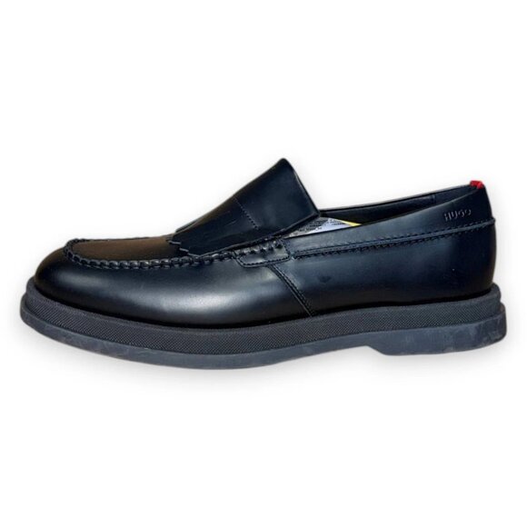 HUGO Chaol Mocc Men's Loafers Black Leather Slip-On US 9 (UK 8 EU 42) MSRP $232 - Picture 2 of 4